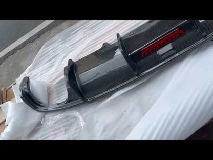 Rear Bumper Diffuser (for Base SD 2015-2019, Carbon) for Audi A4 B9 2015-2024 - video 1