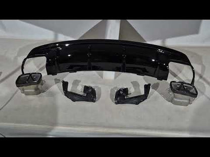 Rear Diffuser Black (CLA45 Design with Tips) for Mercedes CLA C117 2013-2019 - video 1
