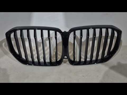 Kidney Grilles 1 Bar (2019-2022, Gloss Black) for BMW X5 G05 2019–2026 - video 1