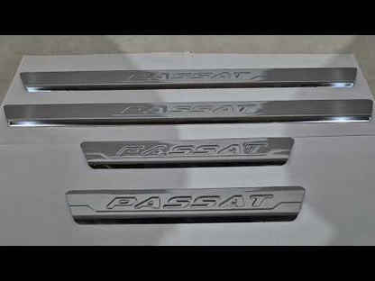 Door Sill Protectors Carmos V3 (4 pcs, Stainless Steel) for Volkswagen Passat B6 2006-2012 - video 1