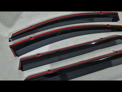 Window Deflectors with Chrome Trim Niken Luxury (4 pcs) for Mitsubishi Pajero Sport 2015- - video 1