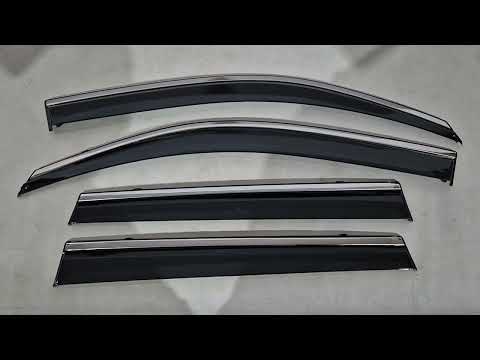 Window Deflectors with Chrome Trim Niken Luxury (4 pcs) for Nissan X-trail T31 2007-2014 - video 1