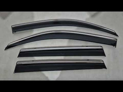 Window Deflectors with Chrome Trim Niken Luxury (4 pcs) for Nissan X-trail T31 2007-2014 - video 1