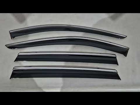 Window Deflectors with Chrome Trim Niken Luxury (4 pcs) for Nissan X-trail T32/Rogue 2014-2021 - video 1