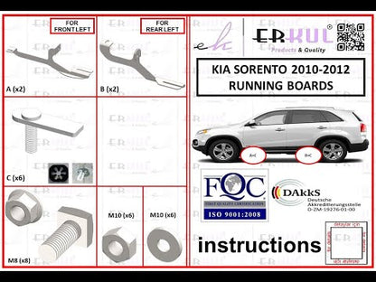Side Steps Allmond White (2 pcs, Aluminum) for Kia Sorento II XM 2009-2014 - video 1