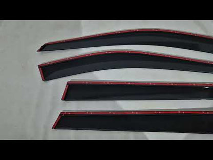 Window deflectors with chrome trim (4 pcs, HIC) for Nissan X-trail T33/Rogue 2022- - video 1