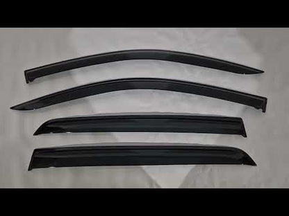 Window deflectors with chrome trim (4 pcs, Niken) for Toyota Hilux 2015- - video 2