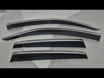 Window Deflectors with Chrome Trim Niken Luxury (4 pcs) for Subaru Forester 2013-2018 - video 1