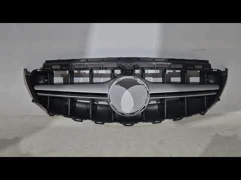 Front Grille in E63 AMG Silver Design (for Avantgarde/AMG-Line/E43 AMG/E53 AMG 2016-2019) for Mercedes E-сlass W213 2016-2023 - video 1