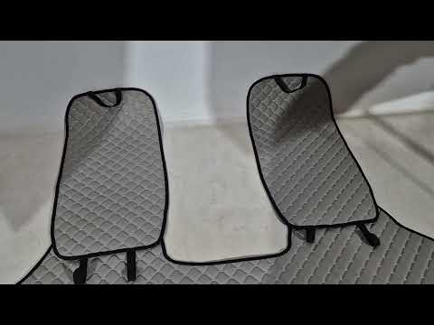Rear seat covers (set, Grey with grey stitching) - video 1