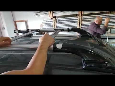 Roof rails with crossbars (2 pcs, Black) for Nissan Navara 2006-2015 - video 1