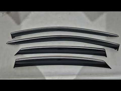Window Deflectors with Chrome Trim Niken Luxury (4 pcs) for Nissan Ariya 2022- - video 1