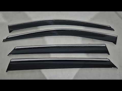 Window Deflectors with Chrome Trim Niken Luxury (4 pcs) for Hyundai Santa Fe 3 2012-2018 - video 1