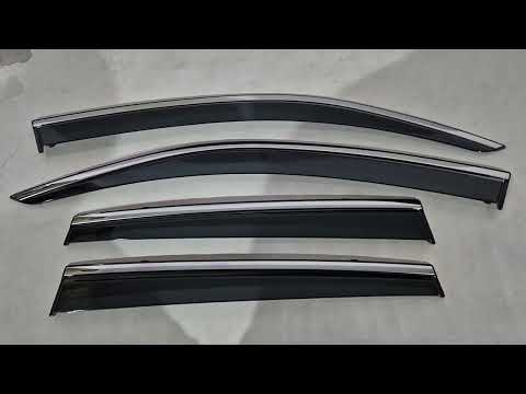Window Deflectors with Chrome Trim Niken Luxury (4 pcs) for Subaru Forester 2013-2018 - video 1