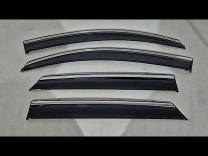 Window Deflectors with Chrome Trim Niken Luxury (4 pcs) for Hyundai Tucson TL 2016-2021 - video 1