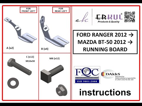 Side Steps Fullmond (2 pcs, aluminum) for Ford Ranger 2011-2022 - video 1