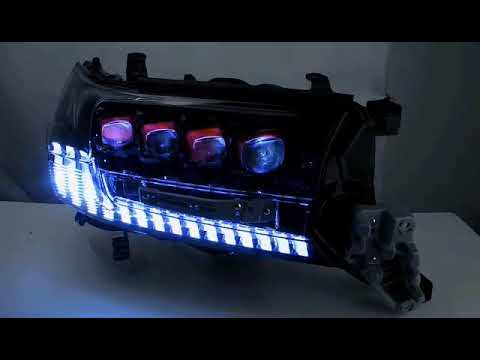 Front Headlights 2016+ (Bugatti) for Toyota Land Cruiser 200 2007-2021 - video 2