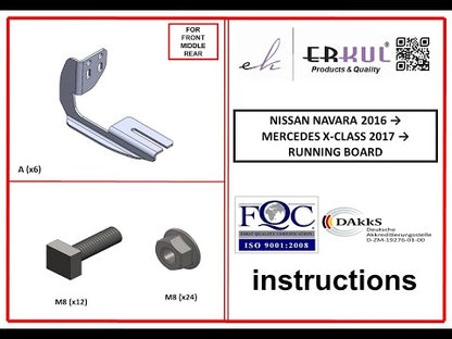 Side Steps Maya V1 (2 pcs, Aluminum) for Mercedes X class 2017-2020 - video 1