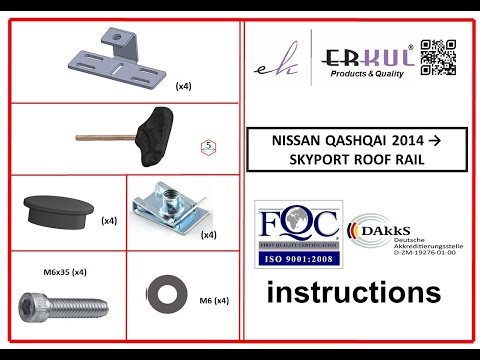 Roof Rails Skyport GREY for Nissan Qashqai 2014-2021 - video 1