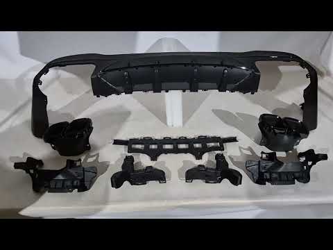 Rear Diffuser with Tips Black (AMG63 Design) for Mercedes GLC X253 2015-2022 - video 1