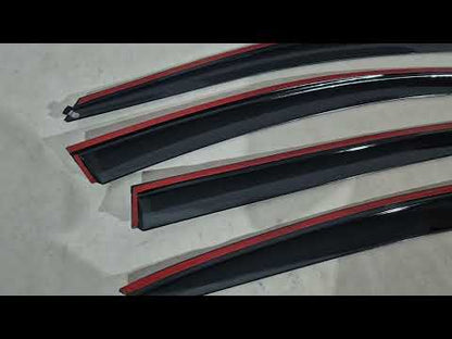 Window Deflectors with Chrome Trim Niken Luxury (HB, 4 pcs) for Renault Megane IV 2016-2025 - video 2