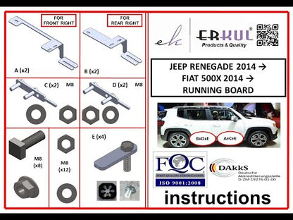 Side Steps Rainbow (2 pcs, Aluminum) for Jeep Renegade 2014- - video 1