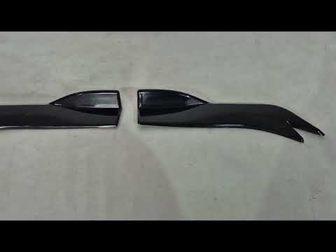 Universal Flap Rear Bumper Extensions Type-E (2 pcs, Gloss Black, ABS Plastic) - video 1