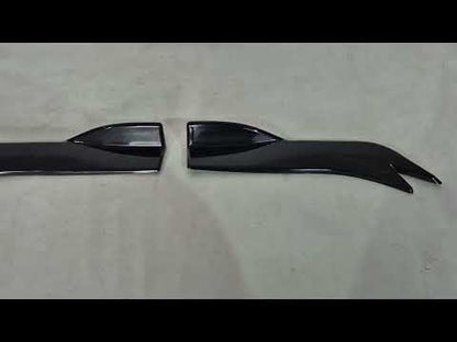 Universal Flap Rear Bumper Extensions Type-E (2 pcs, Gloss Black, ABS Plastic) - video 1