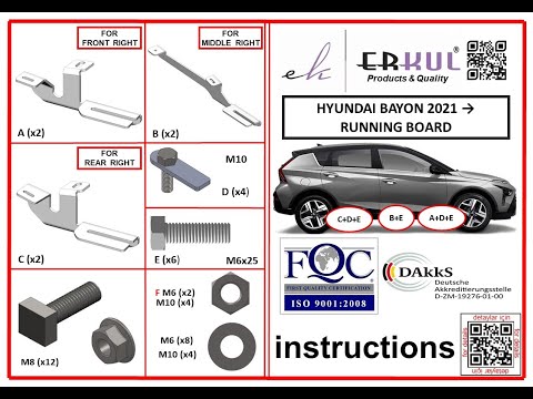 Side Steps BlackLine (2 pcs, Aluminum) for Hyundai Bayon 2021- - video 1