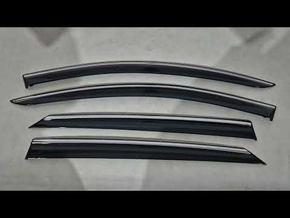 Window Deflectors with Chrome Trim Niken Luxury (4 pcs) for Renault Logan MCV 2013-2022 - video 1