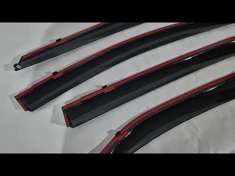 Window Deflectors with Chrome Trim Niken Luxury (4 pcs) for Toyota Corolla 2013-2019 - video 1