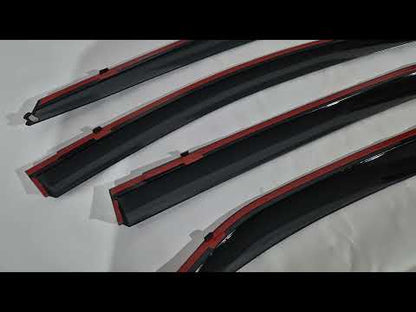 Window Deflectors with Chrome Trim Niken Luxury (4 pcs) for Toyota Corolla 2013-2019 - video 1