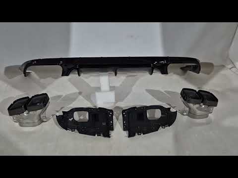 Rear diffuser with exhaust tips (AMG63 Design) for Mercedes E-class coupe C238 2016-2024 - video 1