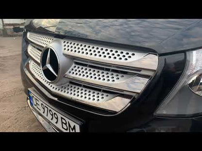 Grille Covers 2014-2020 (5 pcs, BlackChrome) for Mercedes Vito/V-class W447 2014- - video 1