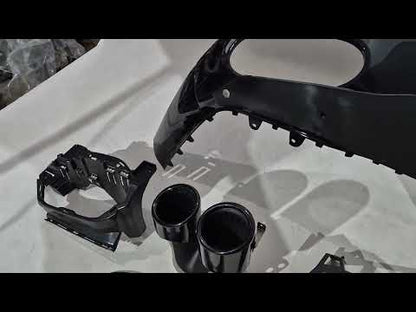 Rear diffuser with exhaust tips (Design A45 SD) for Mercedes A-сlass W177 2018- - video 1