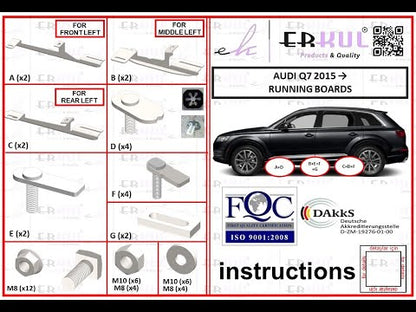 Side Steps Tayga Grey (2 pcs, Aluminum) for Audi Q7 2015–2026 - video 1