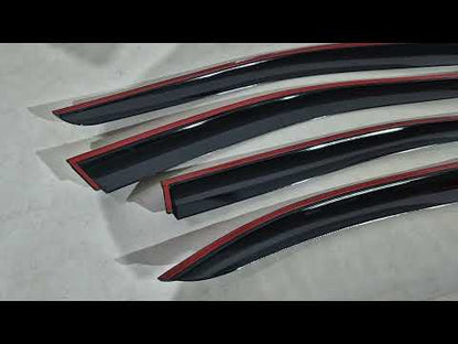 Window Deflectors with Chrome Trim Niken Luxury (SD, 4 pcs) for Mercedes C-class W204 2007-2015 - video 1