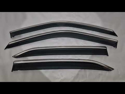 Window Deflectors with Chrome Trim Niken Luxury (4 pcs) for Mitsubishi Eclipse Cross 2017- - video 1