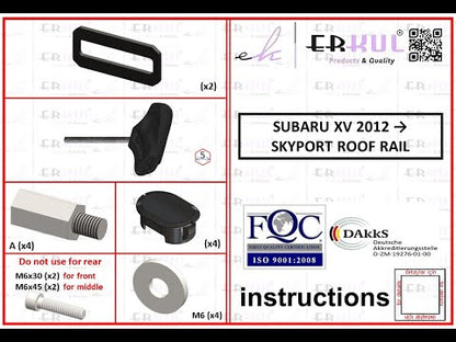 Roof Rails CROWN (matte grey) for Subaru XV 2011-2017 - video 1