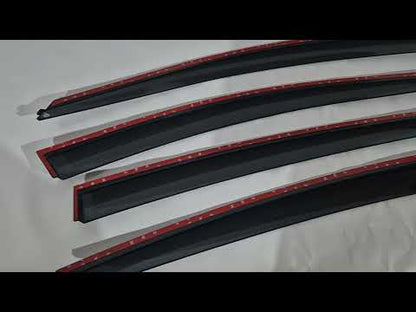 Window Deflectors with Chrome Trim Niken Luxury (SD/HB, 2013-2017, 4 pcs) for Opel Insignia 2008-2017 - video 1
