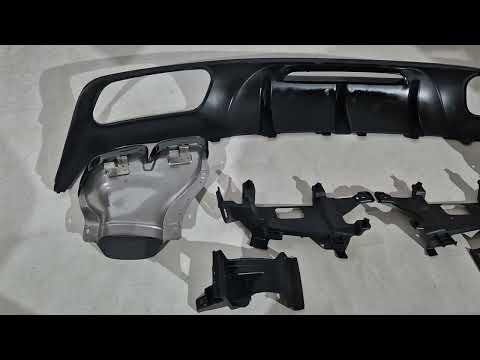 Rear diffuser with exhaust tips (2015-2018, for CLS GT63) for Mercedes CLS C218 2011-2018 - video 1