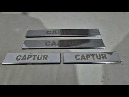 Carmos Door Sill Protectors (4 pcs, Stainless Steel) for Renault Captur 2013-2019 - video 1