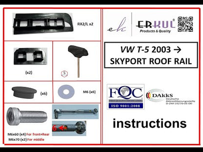 Skyport Roof Rails (white) for Volkswagen T5 Multivan 2003-2010 - video 1