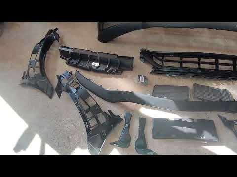 Front bumper assembly (AMG C63-design 2018-2021) for Mercedes C-сlass W205 2014-2021 - video 1