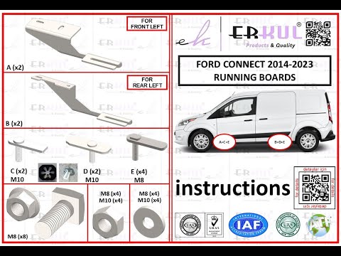Mounting brackets for side steps for Ford Connect 2014-2021 - video 1