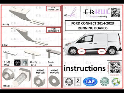 Mounting brackets for side steps for Ford Connect 2014-2021 - video 1