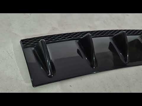 Universal Rear Diffuser Type-A (1pc, Gloss Black, ABS Plastic) - video 1