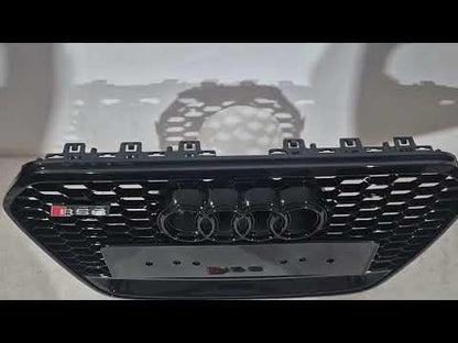 Front grille RS-style black with Quattro emblem (2011-2014) for Audi A6 C7 2011-2017 - video 2