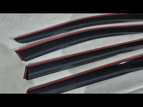 Window Deflectors with Chrome Trim Niken Luxury (4 pcs) for Volkswagen ID.6 2021- - video 1