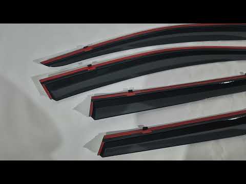 Window Deflectors with Chrome Trim Niken Luxury (4 pcs) for Volkswagen Touareg 2010-2018 - video 1